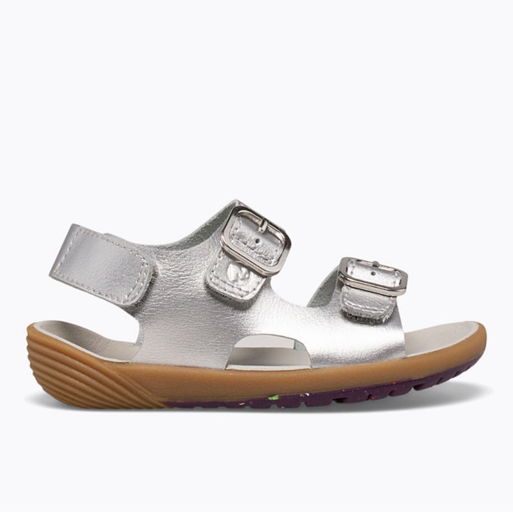 Merrell Bare Step Metallic Silver Sandals